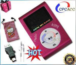   in 1 Hello Kitty Clip Metal LCD  Player Support 1 8GB TF card Gift