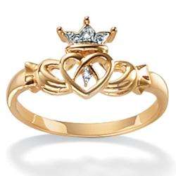 10k Two tone Gold Diamond Accent Claddagh Ring  Overstock