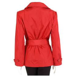 Black Rivet Womens Short Belted Rain Jacket  Overstock
