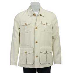 Cole Haan Mens Cotton/Linen Blend Safari Jacket  
