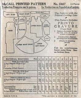 1930 McCall DRESS w/FLOUNCE Pattern~18/36**Rare*UNCUT**  