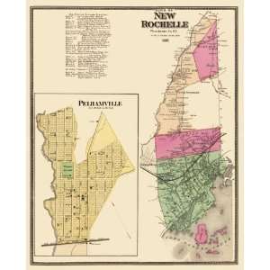  NEW ROCHELLE NEW YORK (NY/DISTRICTS) LANDOWNER MAP 1868 