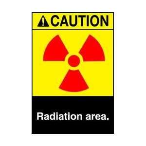 Caution Radiation Sign,10 X 7in,eng,surf   BRADY:  