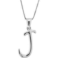 Sterling Silver Cubic Zirconia Initial Necklace  Overstock