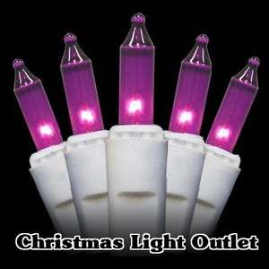 100 Mini Purple Christmas Tree String Incandescent Light Set 27ft 