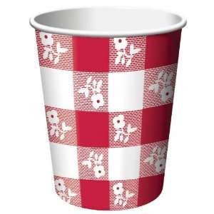  Oktoberfest Red Gingham Paper Cups, Pack of 25 Kitchen 