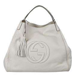 Gucci White Leather Medium Soho Hobo Bag  Overstock