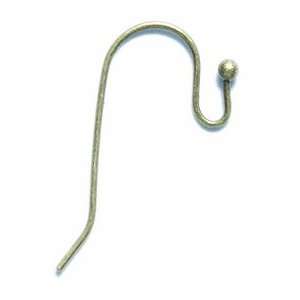   Wire Shepherds Hook with Ball, Metallic, Antique Brass, 12 Pairs: Arts