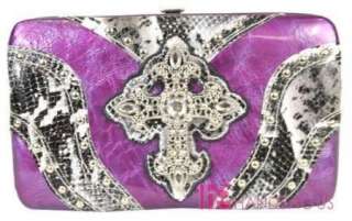 NWT PYTHON Skin Crystal Gothic CROSS Pocket Tote Bag Handbag Purse SET 