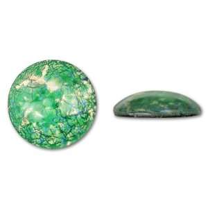  18mm Round Glass Cabochon   Green Opal: Arts, Crafts 