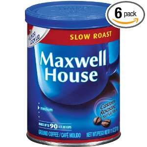 Maxwell House Slow Roast Ground Coffee, 11 Ounce Cannister (Pack of 6 