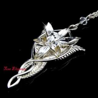Lord of the rings Silver Arwen Evenstar solid Necklace  