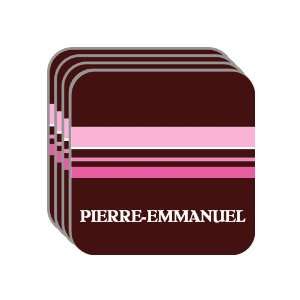 Personal Name Gift   PIERRE EMMANUEL Set of 4 Mini Mousepad Coasters 