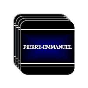 Personal Name Gift   PIERRE EMMANUEL Set of 4 Mini Mousepad Coasters 