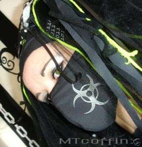 DIY Cyber Goth Raver Biohazard GID UV Surgical Mask  