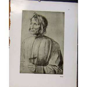  German Drawings Durer Sketch Portrait Of A Man C1923