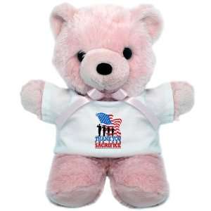 Teddy Bear Pink US Military Army Navy Air Force Marine Corps Thank You 