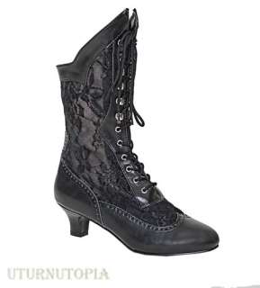 VICTORIAN STEAMPUNK VINTAGE POINTY TOE GRANNY BOOTS  