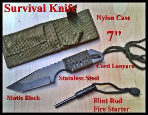FULL TANG Fire Starter Flint Survival Knife Tool NEW  