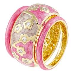 Lauren G Adams Pink Enamel Stackable Rings  