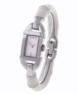 Gucci Womens Silver Dial Bamboo Watch  