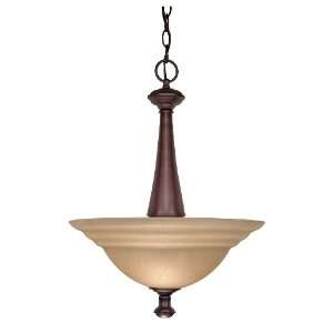   60/2418 Mericana 2 Light Bowl Pendant with Amber Shades, Old Bronze