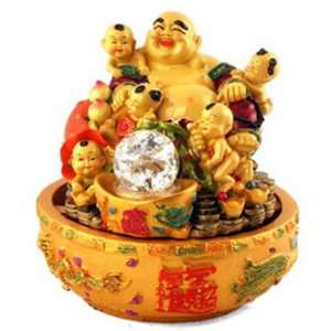  Fertility Buddha Fountain with Color Lighted Crystal Ball 