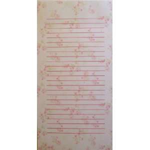   Note Pad with Dainty Pink Roses on White Background