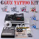 Professional Tattoo Kit 6 Gun 12Wrap Coil SS Machine In