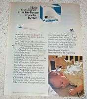 1974 ad Kimbies Diapers   baby shaped Diaper 1 PAGE AD  