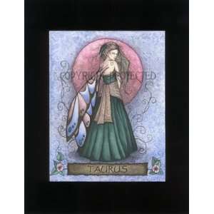com Taurus Zodiac Fairy by Jessica Galbreth 11 x 14 Mat Print Hand 