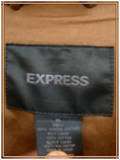 Express for Men Suede Leather Brown JACKET XL coat varsity tan  