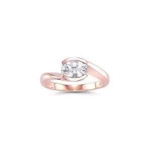  1.76 Cts White Sapphire Solitaire Ring in 14K Pink Gold 9 