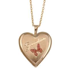 Goldtone Engraved Grandma Heart Locket Necklace  