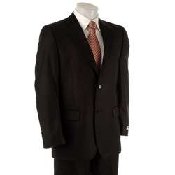 Pierre Cardin Mens Black Wool 2 button Suit  Overstock