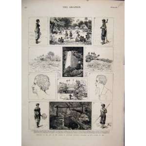  1881 Sketches Fiji Rotumah War Dance Mamfri Cave Noatau 
