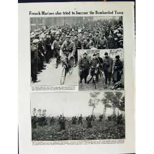  1915 WORLD WAR BRITISH NAVY ANTWERP FRENCH MARINES: Home 