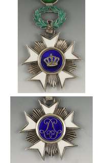 Belgian Order of the Crown Silver Enamel Medal Belgium  