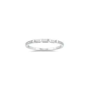  0.21 Cts Diamond Wedding Band in 14K White Gold 7.5 