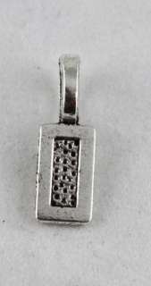 100pcsTibetan Silver glue on bail rectangle charms12mm  