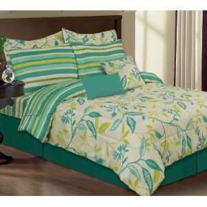   Akemi Peacock Reversible 8 Piece Comforter Bed In A Bag Set: Home