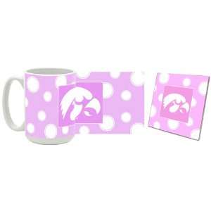  Iowa Hawkeyes Pink Polkadot Coaster and Mug Combo from Mug 