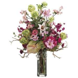 Hydrangea Lilac Pink beauty Faux Floral Arrangement 