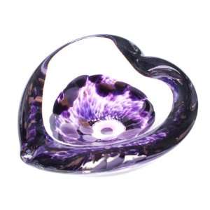   : Caithness Mini Heart Bowl Purple Glass Paperweight: Home & Kitchen