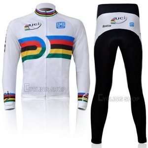  UCI Rainbow Cycling Jersey long sleeve Set(available Size 