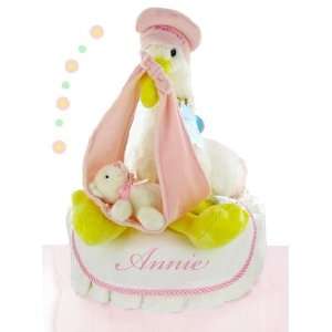  Stork Nest Diaper Cake   Girl: Baby