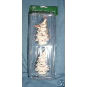  Porcelain Christmas Tree Ornaments with 24KT Gold Trim 