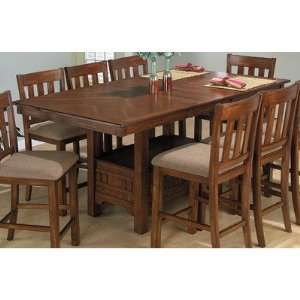   Belmont Counter Height Table in Saddle Brown Oak: Furniture & Decor