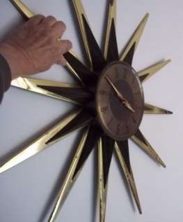   Modern Starburst Sunburst Elgin Eames Atomic Era Wall Clock 60s  