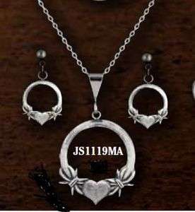 Gun Metal Barbed Wire Hearts Jewelry Set Montana Silversmiths JS1119MA 